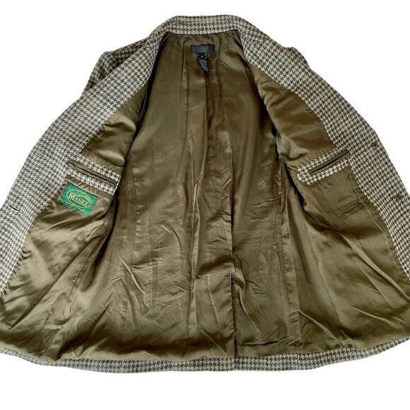 J. Crew Collection Irish Wool Houndstooth Moore Blazer Green Gray Tweed 2 - Picture 10 of 16